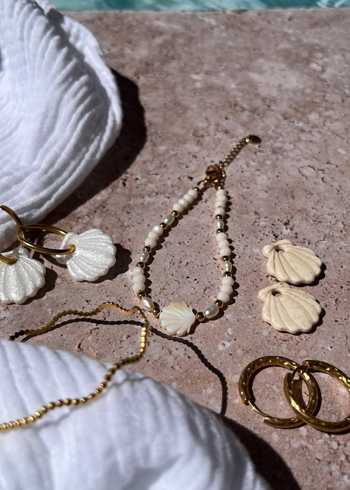 Pampilles SHELL blanc nacré