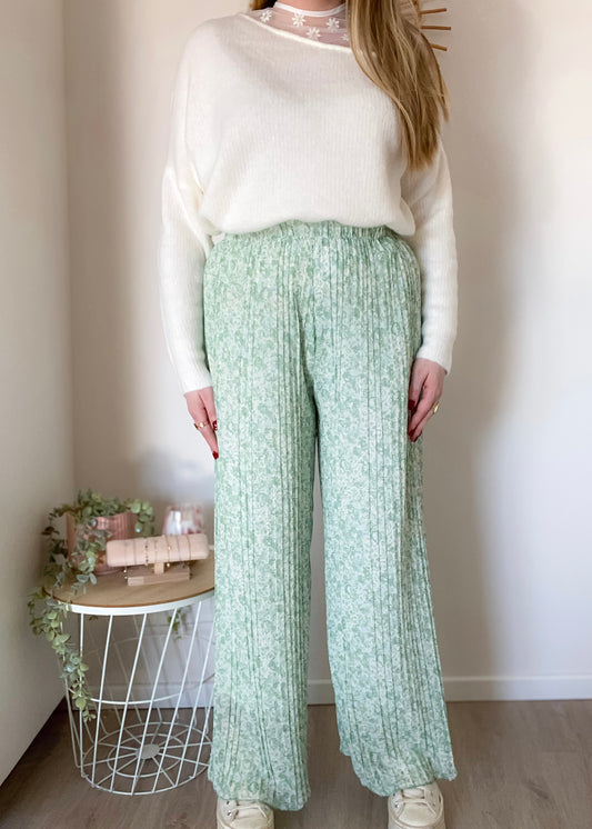Pantalon plissé LIBERTY (vert)