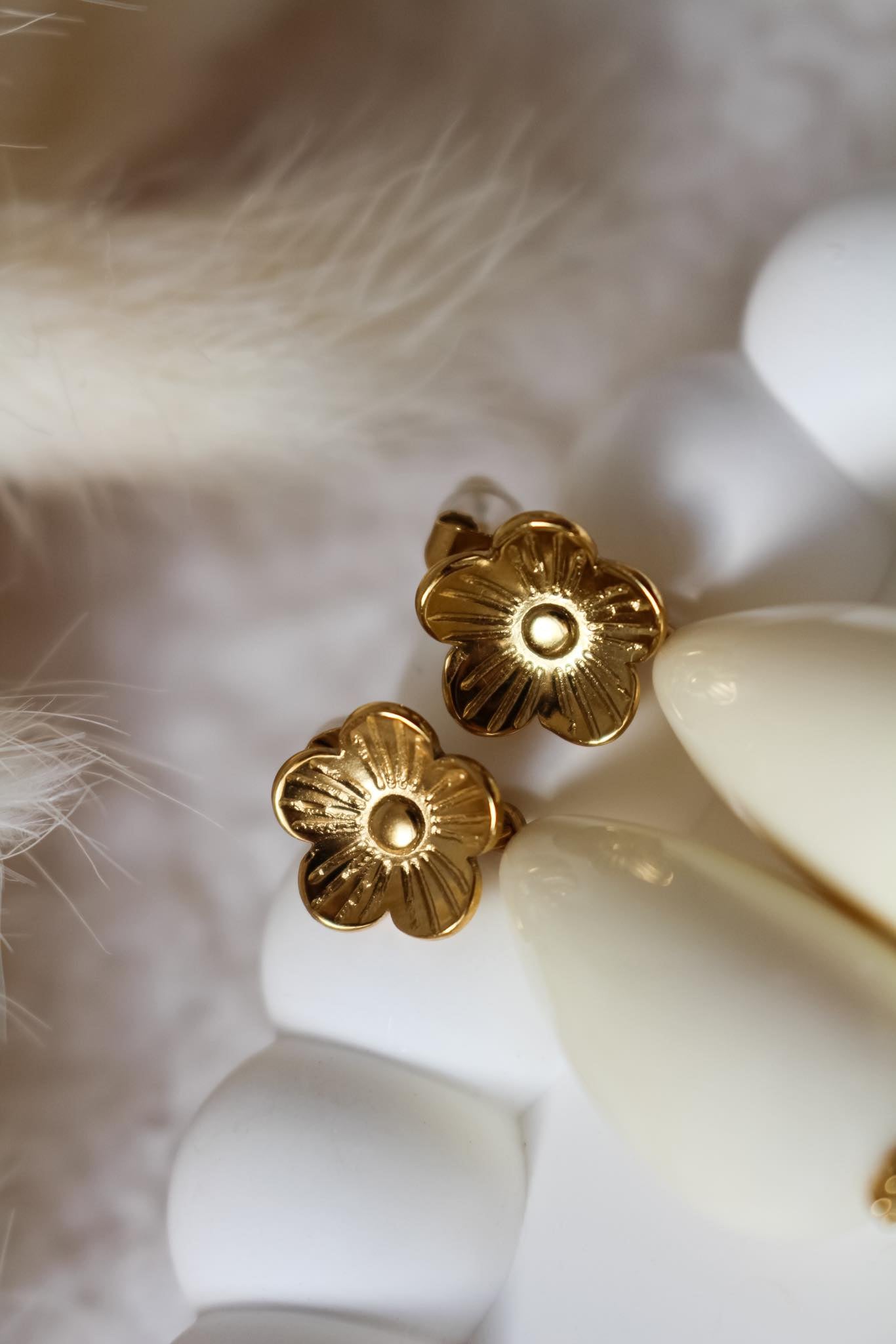Boucles d'oreilles HORTENSE (écru)