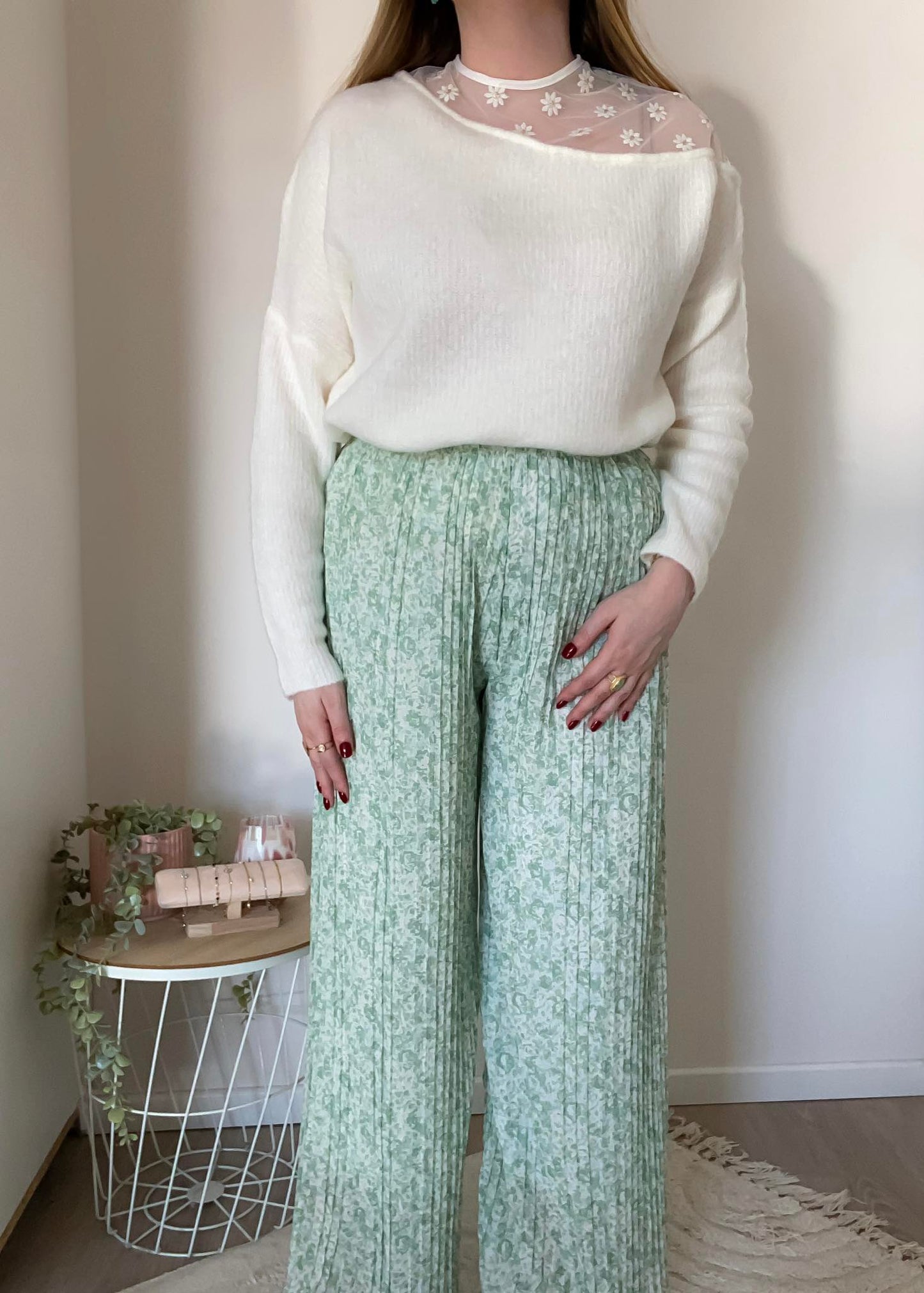 Pantalon plissé LIBERTY (vert)
