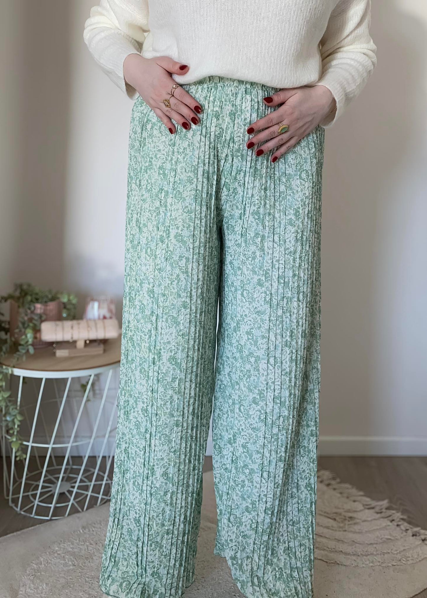 Pantalon plissé LIBERTY (vert)
