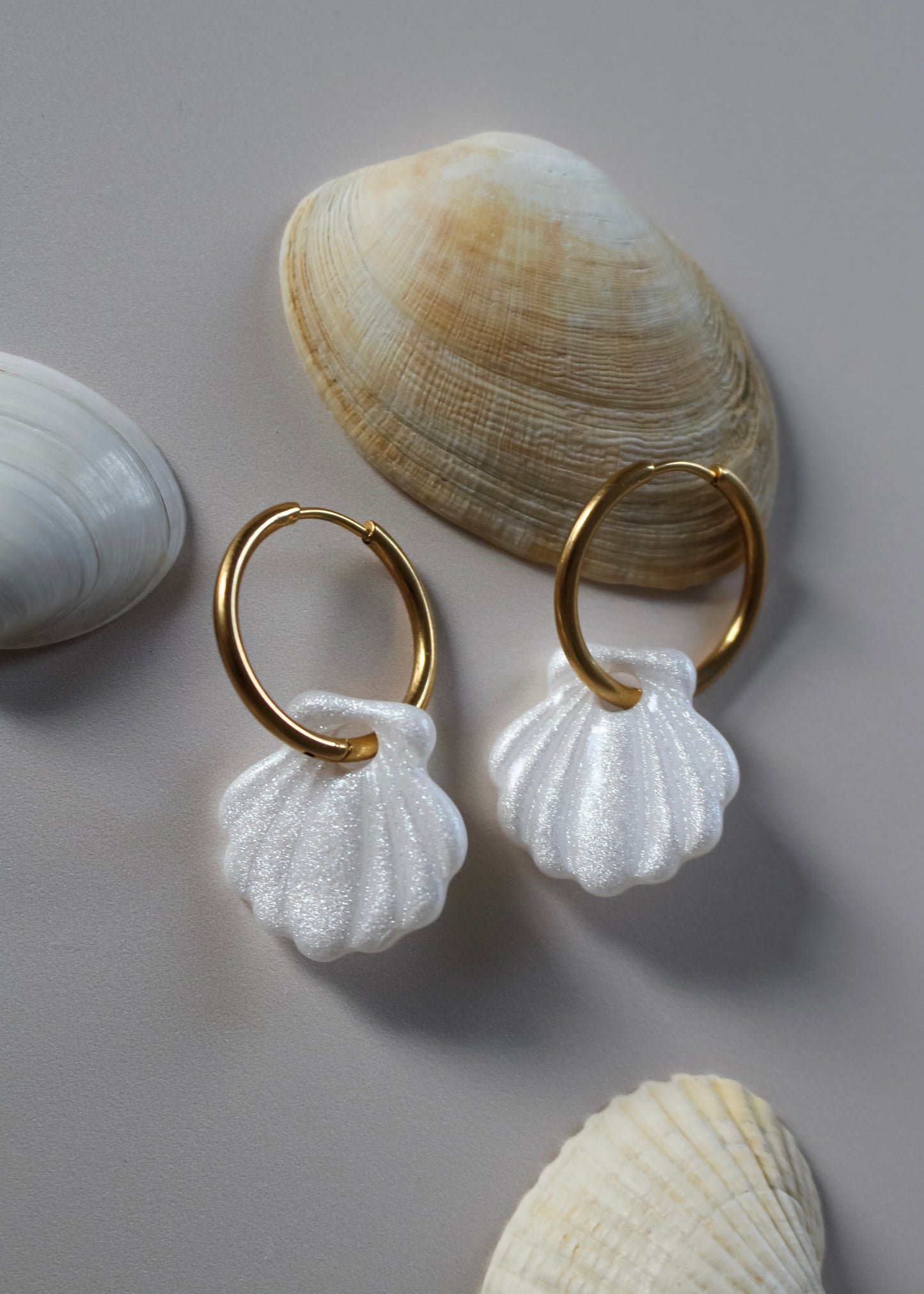 Pampilles SHELL blanc nacré