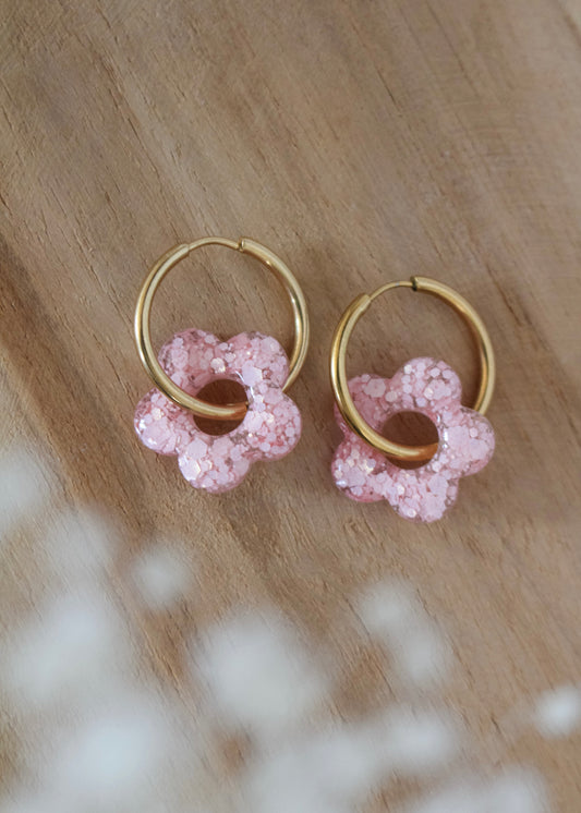 Pampilles FLORA paillettes rose clair