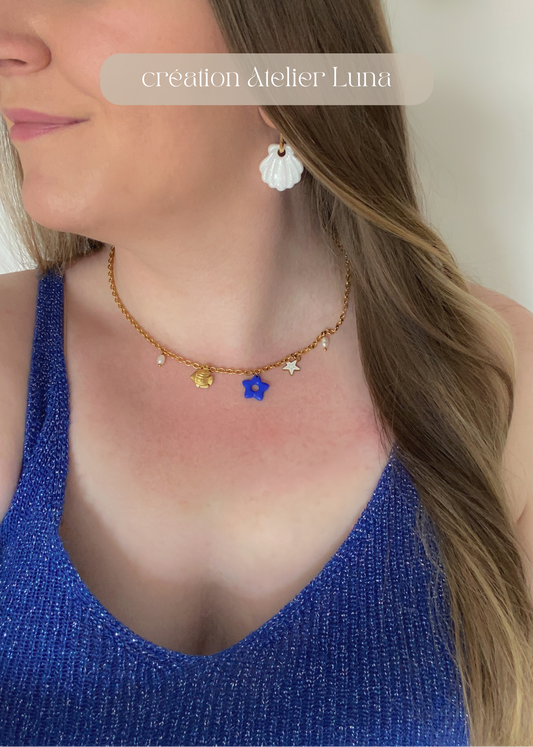 Collier POLYNÉSIE bleu roi