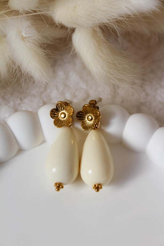 Boucles d'oreilles HORTENSE (écru)