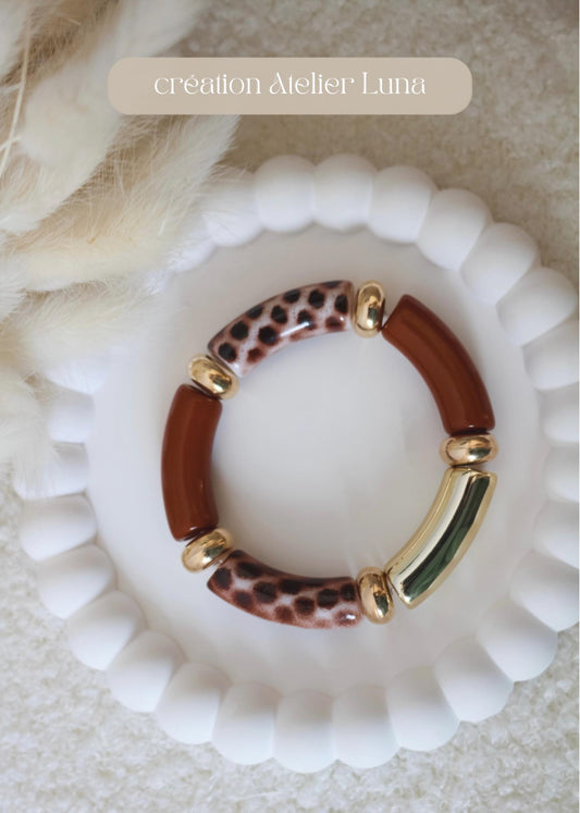 Bracelet DOLORÈS (brun/léopard)
