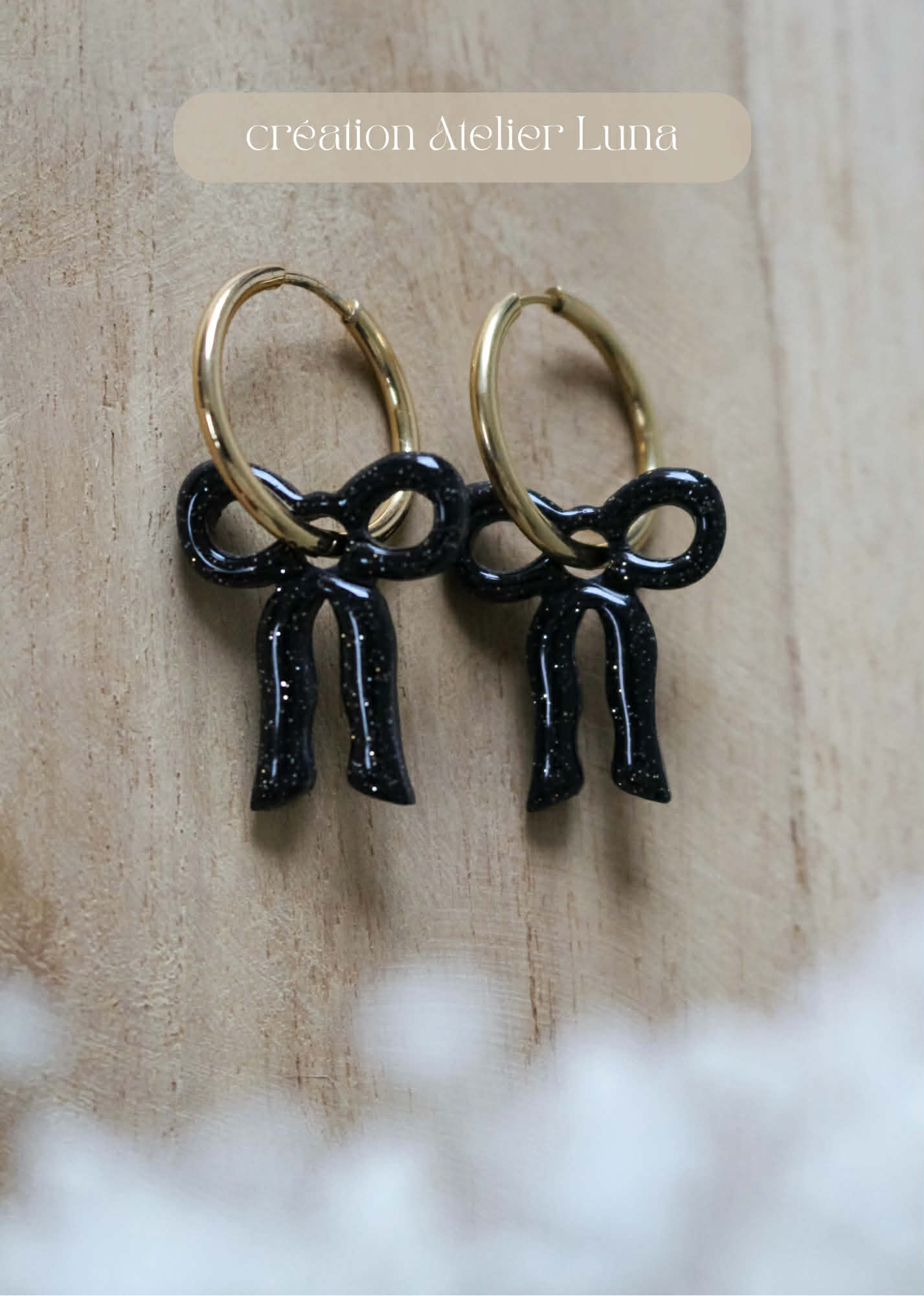 Pampilles NOEUD - noir brillant