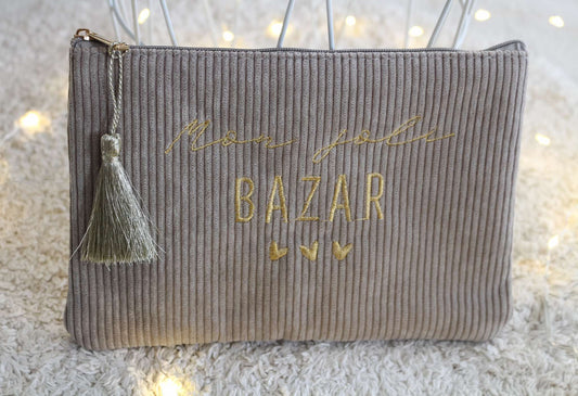 Pochette "Mon joli bazar" avec coeurs